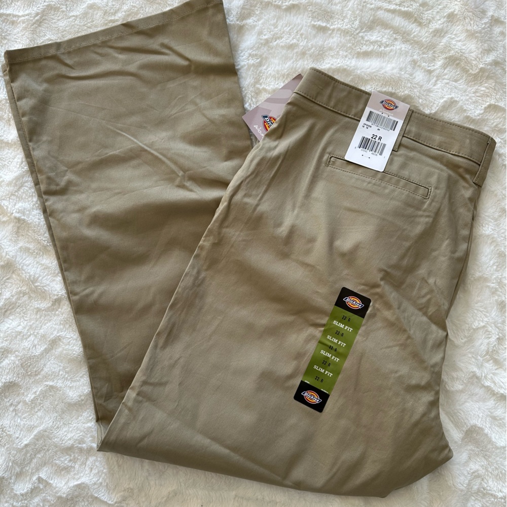 Dickies NWT Size 22 Regular Stretch Twill Pants Slim Boot Cut Midrise